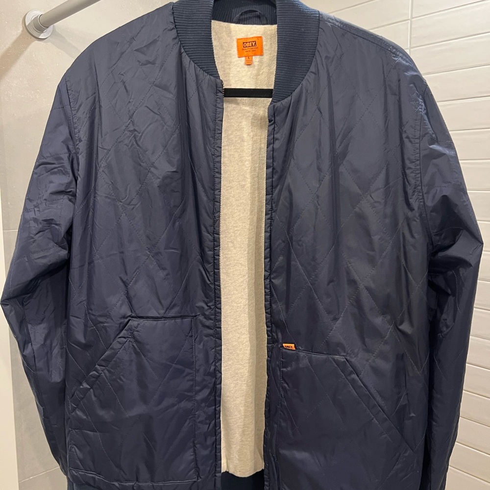 Obey Navy Ripstop Bomber Jacket for Men